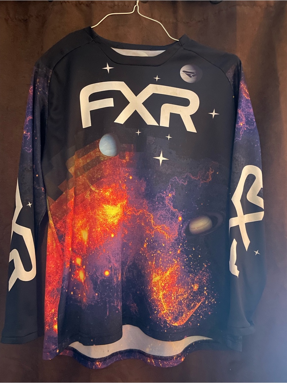 FXR Kids' Black & Orange Galaxy Graphic Long-Sleeve Derby